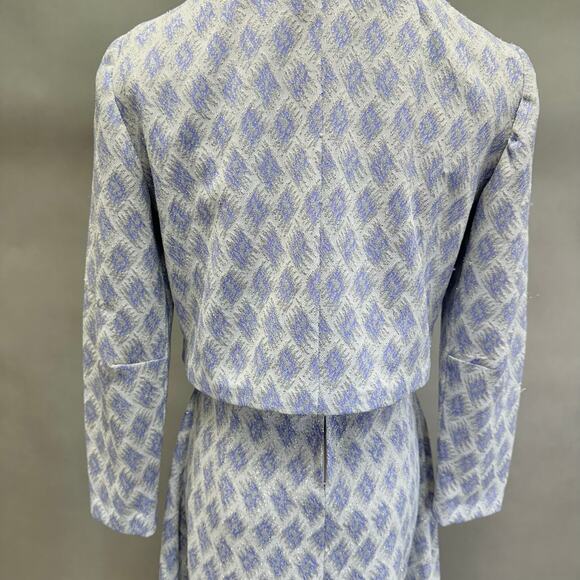 Vintage 70s polyester empire a line maxi dress w/ matching bolero jacket Small - Picture 16 of 16